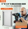 A man is holding a drill next to a stainless steel door, with product dimensions and branding visible. Náhľad obrázku produktu
