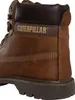Close-up of the side of a brown leather boot. Produktbild-Vorschau