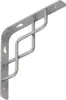 A silver metal bracket with a decorative curved design. Produktbild-Vorschau