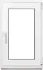 A white window frame with a clear glass pane, shown against a white background. Anteprima dell’immagine prodotto
