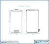 Diagrams of a trash can with dimensions and capacity. Produktbild-Vorschau