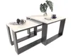 Two nesting coffee tables with a plant, headphones, and a coffee cup on them. Podgląd zdjęcia produktu