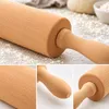 Nudelholz aus Buchenholz 40 cm Teigrolle mit Griffen Produktbild-Vorschau 6