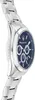 A close-up, side view of a silver Maserati watch with a blue face. Produktbild-Vorschau