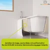 A cutaway view of a bathtub showing its insulation layers, with a promotional overlay at the bottom. Produktbild-Vorschau