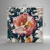 Wanduhr - Quadrat - Glasuhr - Blumen Pfingstrose Holzig - Produktbild-Vorschau 3