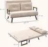 Sofa rozkładana HOMCOM 4 w 1, 2-osobowa sofa z funkcją Podgląd zdjęcia produktu 3