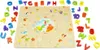 Puzzle en bois alphabet lettres chiffres et horloge Voir les images du produit 1