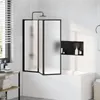 vidaXL Paroi de douche noire 120 x 2 x 117 cm Aluminium et Voir les images du produit 3