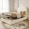 Polsterbett 90x190 cm mit Stauraum & Lattenrost, Samt Beige Produktbild-Vorschau 16
