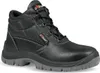 A black U-Power safety boot with gray sole and laces, shown from a side-front angle on a white background. Produktbild-Vorschau