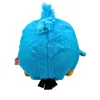 A rear view of a blue plush toy bird. Produktbild-Vorschau