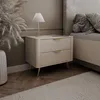 Nachttisch SCARLETT 2S mit Schubladen / Beige + Gold Produktbild-Vorschau 2