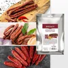 A collage of images showing sausages and packaging for natural sheep casings. Produktbild-Vorschau