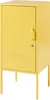 A yellow metal cabinet with a single door and a handle, standing on four legs. Anteprima dell’immagine prodotto