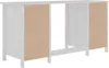 A white wooden desk frame is shown against a white background. Podgląd zdjęcia produktu