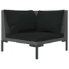 vidaXL Gartensofa mit Kissen Halbrundes Poly Rattan Produktbild-Vorschau 1