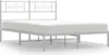 vidaXL Bettgestell mit Kopfteil Metall Weiß 120x190 cm Produktbild-Vorschau 1