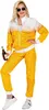 A woman is posing in a beer-themed tracksuit. Produktbild-Vorschau