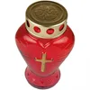 Grablicht aus Glas in Herzform Rot 3er-Pack Grabkerze 45h Produktbild-Vorschau 3