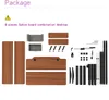 An overhead view of disassembled desk components and hardware, laid out on a white background. Voir les images du produit