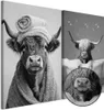 murando - Set Handart Vache au spa Impression artistique 80 Voir les images du produit 5