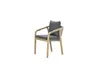 A single outdoor dining chair with a grey cushion and backrest, set against a white background. Produktbild-Vorschau