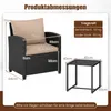 COSTWAY Tuinset, kunststof riet, inclusief 2 stoelen met Productafbeelding-voorbeeld 3