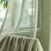 Lot de 2 rideaux en voile semi-transparent aspect lin, avec Voir les images du produit 4