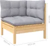 vidaXL 9-tlg. Garten-Lounge-Set mit Grauen Kissen Kiefer Produktbild-Vorschau 8