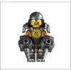 A Lego minifigure in a mech suit with drills. Podgląd zdjęcia produktu