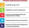 A list of service offerings with icons. Produktbild-Vorschau