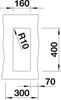 Technical drawing with dimensions of a sink. Anteprima dell’immagine prodotto