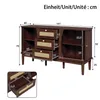 Mueble aparador Merax de 140 cm, armario de ratán con 3 Vista previa de la imagen del producto 6