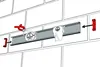 Illustration showing how to attach holders to a wall-mounted rail. Anteprima dell’immagine prodotto