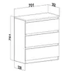 Schöne moderne Kommode 70x35x76cm mit 3 Schubladen | Produktbild-Vorschau 3
