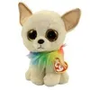 A stuffed chihuahua toy with a rainbow-colored scarf. Podgląd zdjęcia produktu