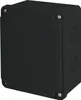 A black electrical junction box shown from a three-quarter angle. Produktbild-Vorschau