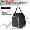 A black HEAD bootbag with product details and dimensions shown. Anteprima dell’immagine prodotto