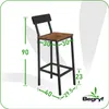Hoker ciemny brąz taboret  zestaw 2 szt 30x40x90 | Begryf Podgląd zdjęcia produktu 7