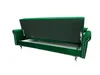 The back of a green sofa with the storage compartment open. Produktbild-Vorschau