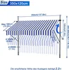 FIVMEN Klemmmarkise Balkon 350cm breit - Markise mit Produktbild-Vorschau 2
