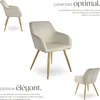 Chaise MARILYN Effet velours style scandinave - crème/or, Voir les images du produit 3