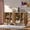 UnboxG Masívna drevená komoda z dubového dreva 140x40x80 cm Náhľad obrázku produktu 12