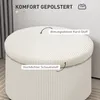 HOMCOM Sitzhocker mit Stauraum Hocker mit Deckel, Runder Produktbild-Vorschau 5