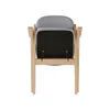 The back view of a gray chair with a wooden frame, shown against a white background. Voir les images du produit