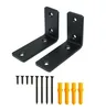 Schwarze L-Winkelhalterung für Möbelregal 100 x 70 x 38 mm, Produktbild-Vorschau 3