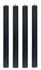 Kerzen 4er Set Stabkerzen Schwarz 25cm Tafelkerzen Rillen Produktbild-Vorschau 1