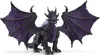 A toy dragon figure with purple wings and black body, standing on a white background. Voir les images du produit