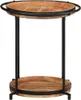 A two-tiered side table made of wood and metal. Náhled obrázku produktu